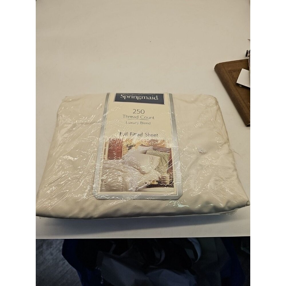 Springmaid Stay Made Full‎ Fitted Sheet White Luxury Blend  250 Thread Count New